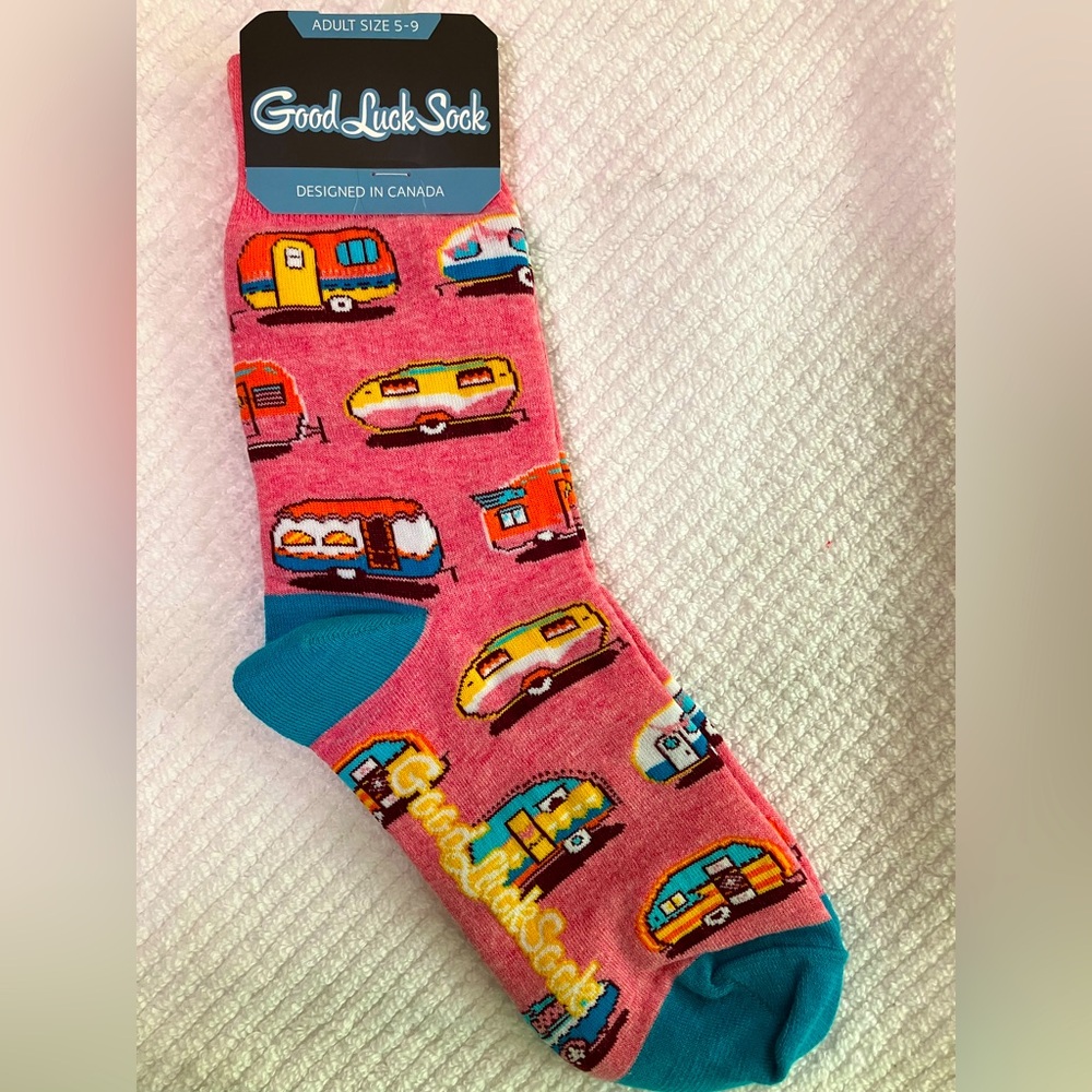 Good Luck Socks Happy Camper size 5-9New with tag.